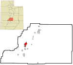 Sevier County Utah incorporated and unincorporated areas Richfield highlighted